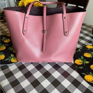 Coach Pink Pebbled Leather Tote